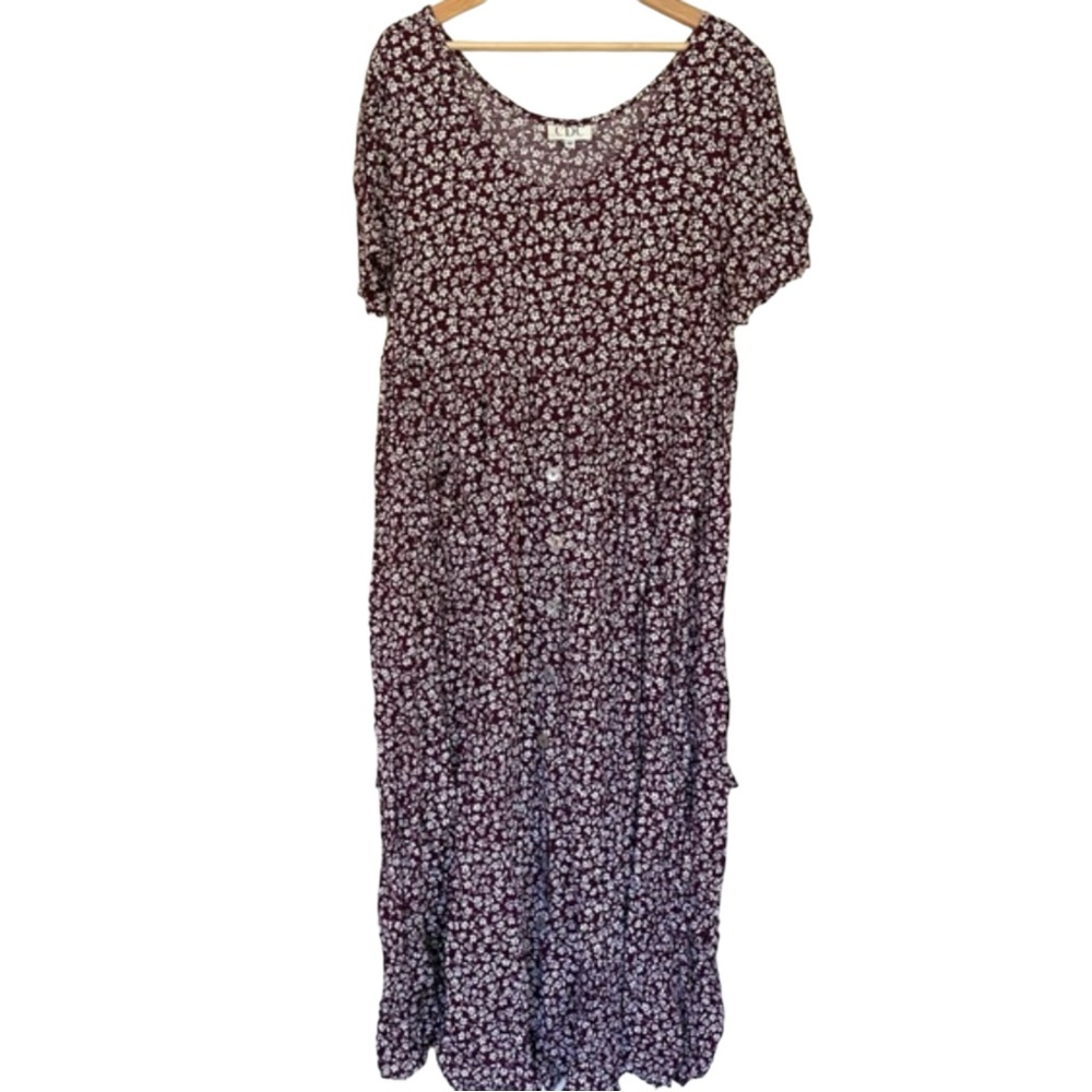 CDC Vintage 90s Style Button Down Floral Dress size 12 Large
